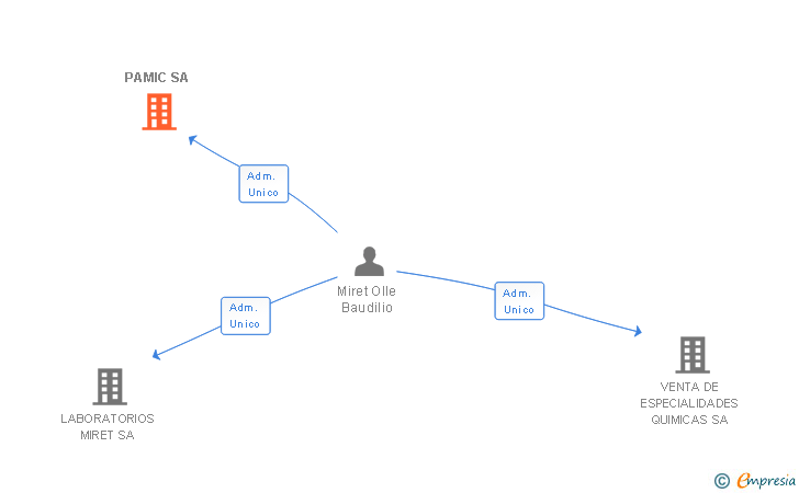 Vinculaciones societarias de PAMIC SA