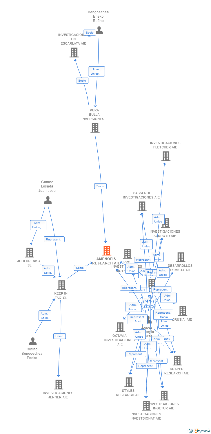 Vinculaciones societarias de AMENOFIS RESEARCH AIE