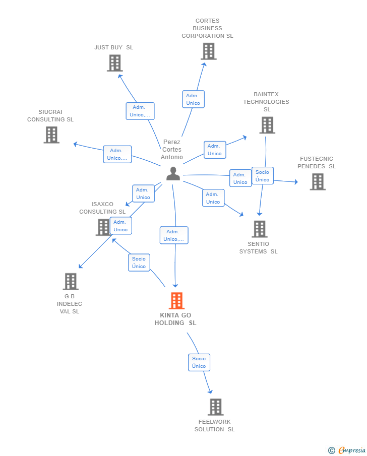 Vinculaciones societarias de KINTA GO HOLDING SL