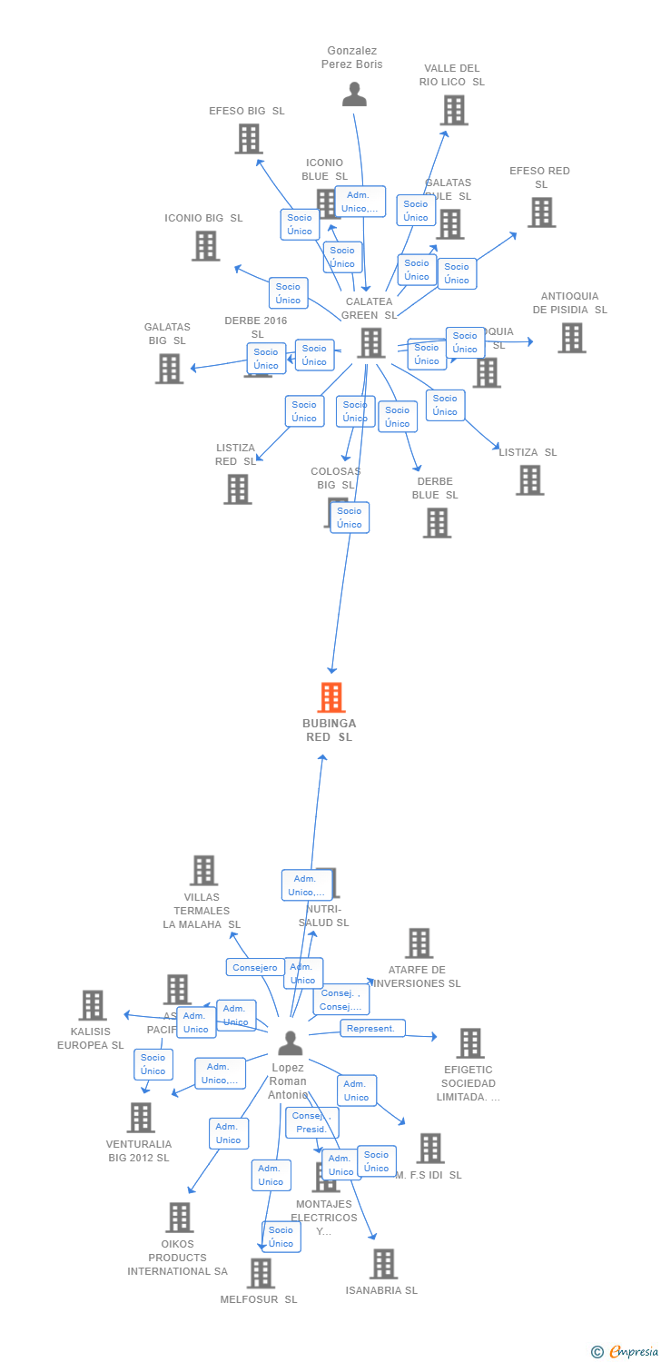 Vinculaciones societarias de BUBINGA RED SL
