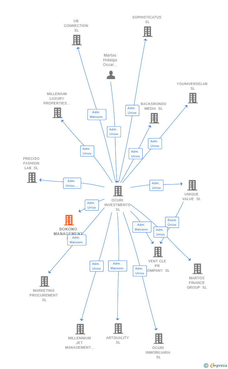 Vinculaciones societarias de BOKONO MANAGEMENT SL