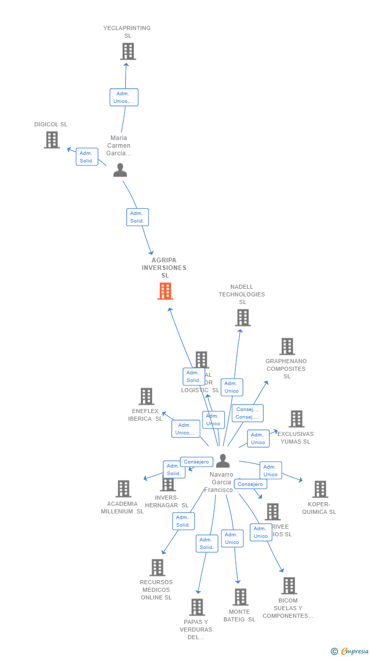 Vinculaciones societarias de AGRIPA INVERSIONES SL