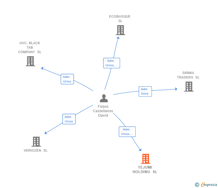 Vinculaciones societarias de TEJUMI HOLDING SL