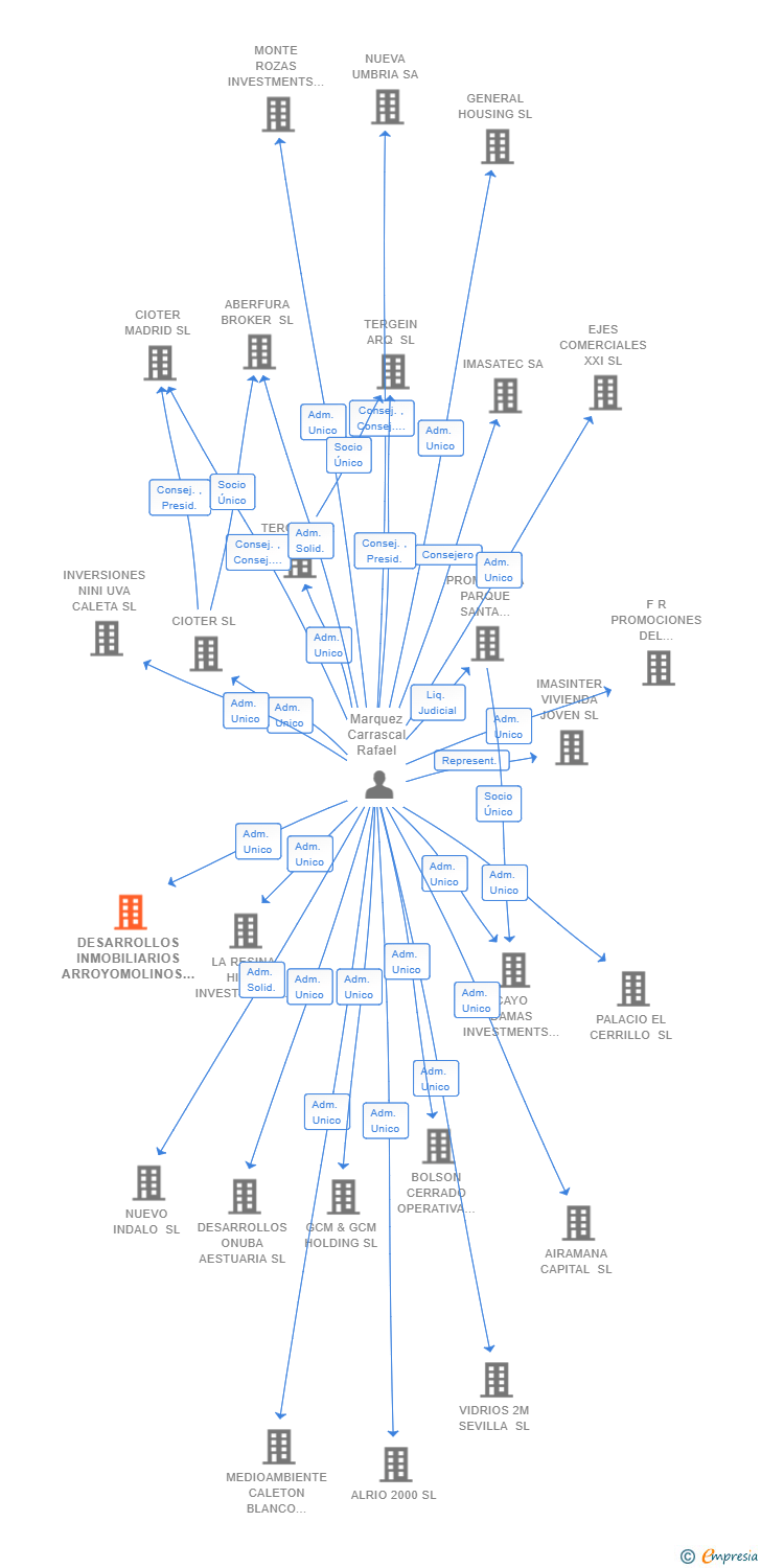 Vinculaciones societarias de DESARROLLOS INMOBILIARIOS ARROYOMOLINOS SL