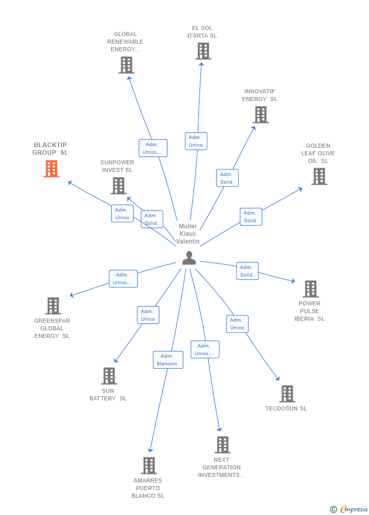 Vinculaciones societarias de BLACKTIP GROUP SL