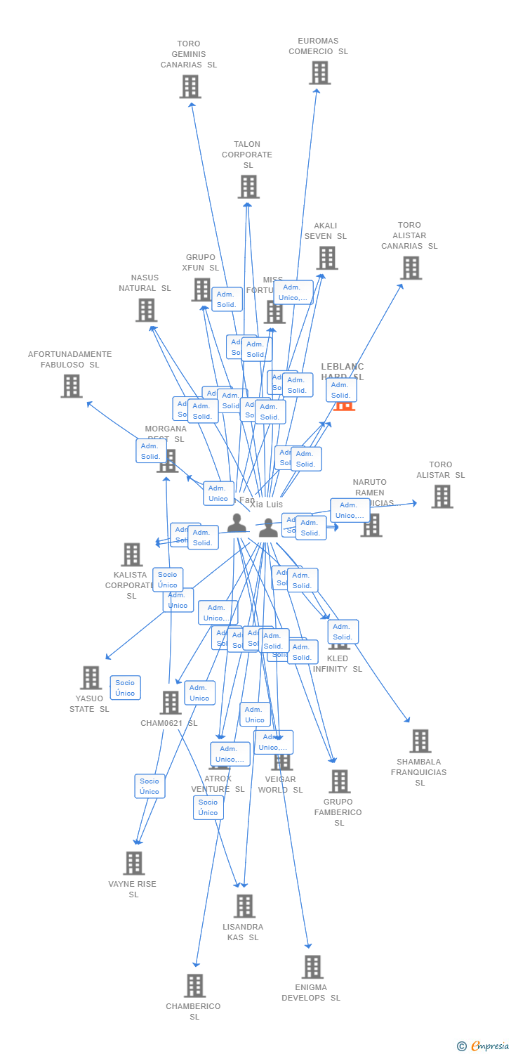 Vinculaciones societarias de LEBLANC HARD SL