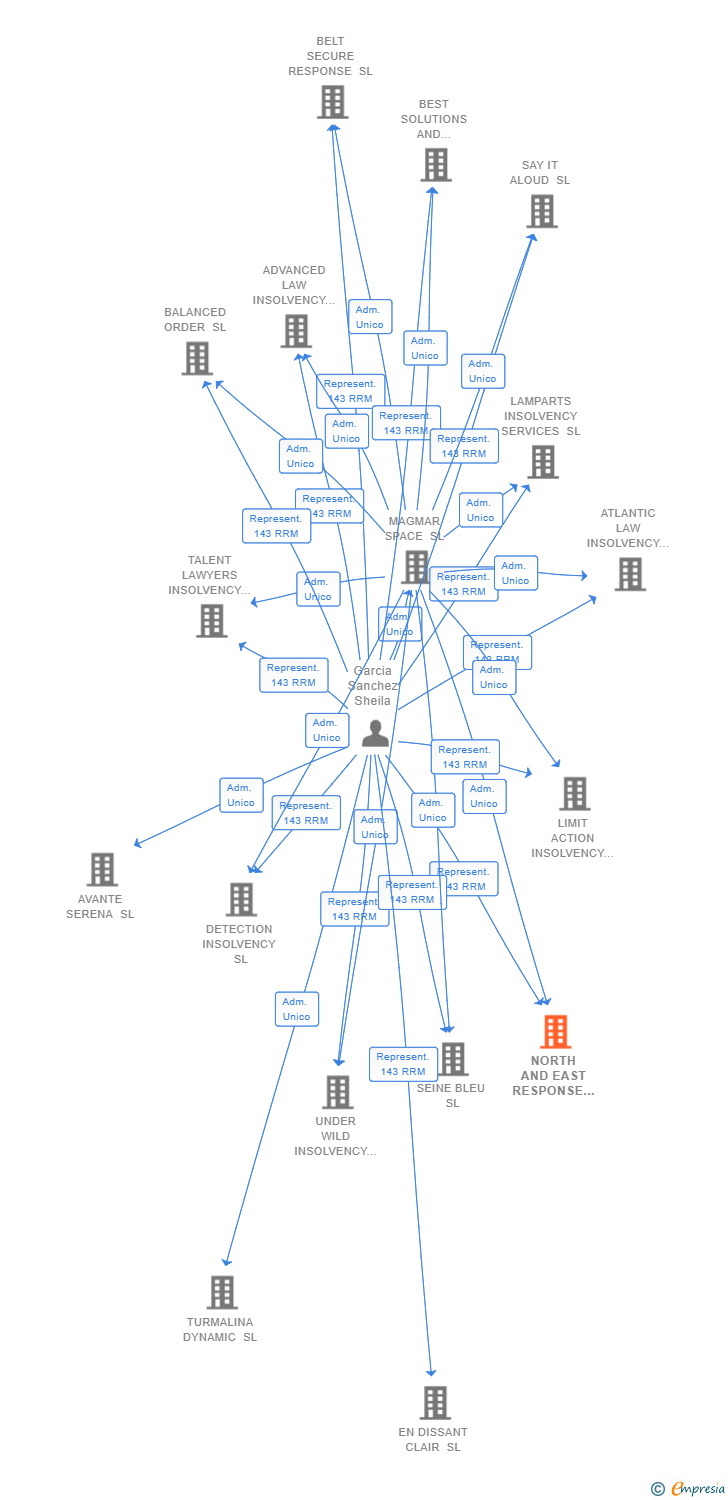 Vinculaciones societarias de NORTH AND EAST RESPONSE SL