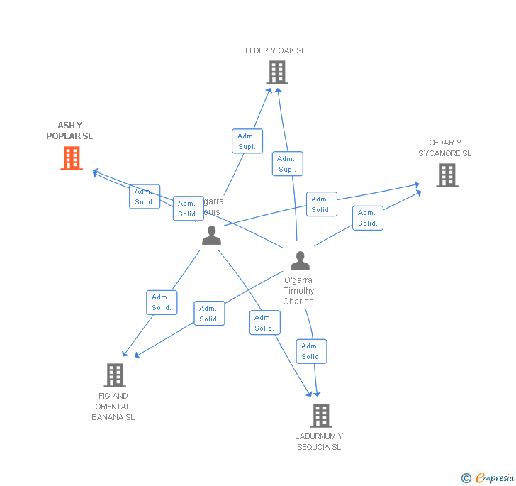 Vinculaciones societarias de ASH Y POPLAR SL