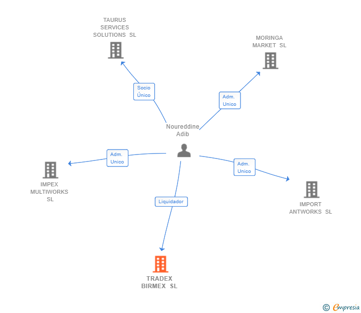 Vinculaciones societarias de TRADEX BIRMEX SL