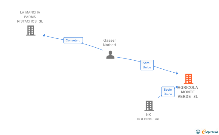 Vinculaciones societarias de AGRICOLA MONTE VERDE SL