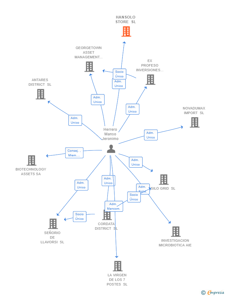 Vinculaciones societarias de HANSOLO STORE SL