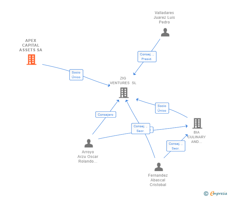 Vinculaciones societarias de APEX CAPITAL ASSETS SA