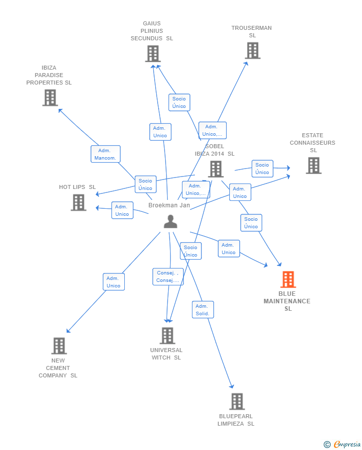 Vinculaciones societarias de BLUE MAINTENANCE SL