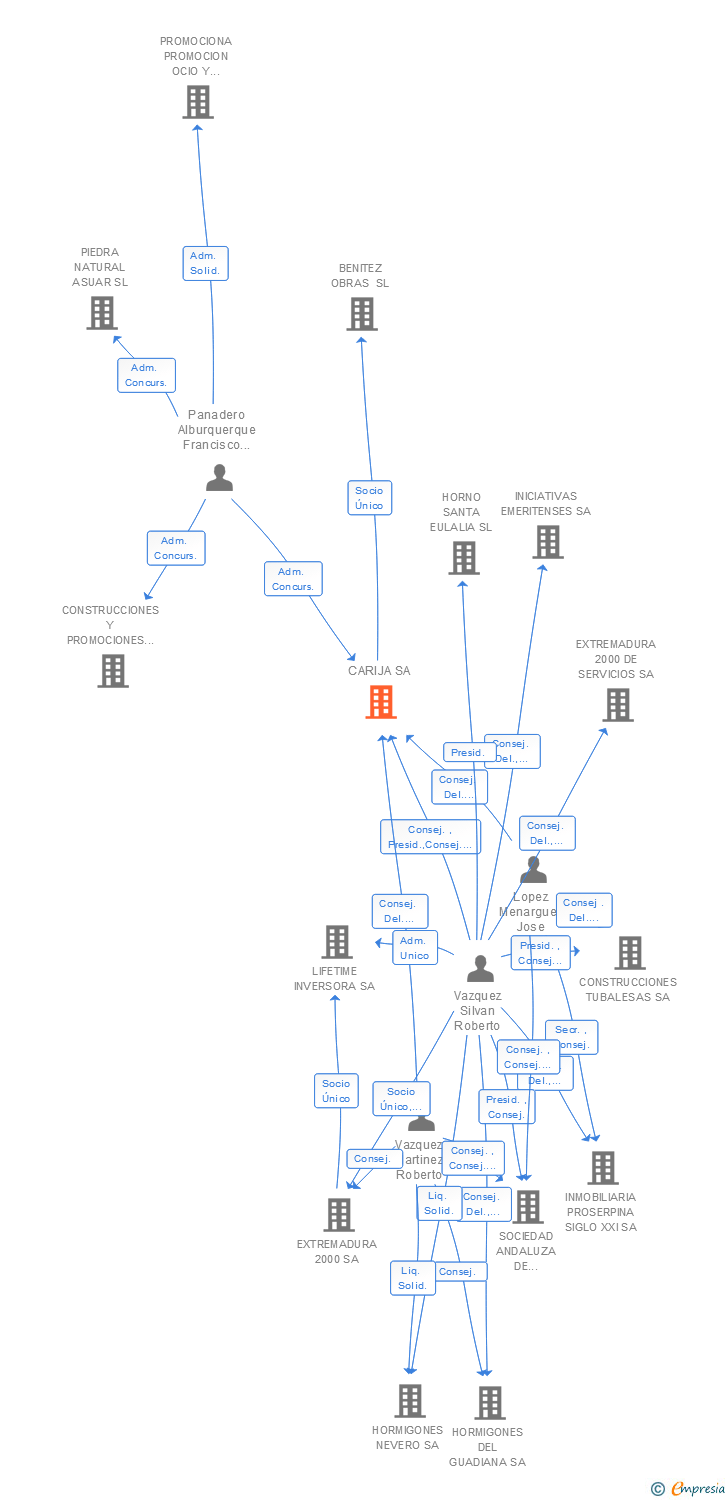 Vinculaciones societarias de CARIJA SA