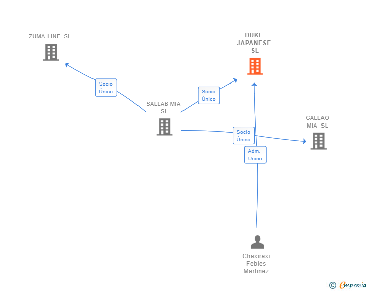 Vinculaciones societarias de DUKE JAPANESE SL