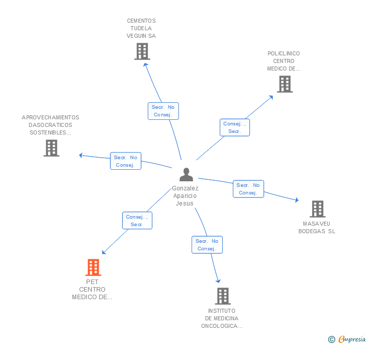 Vinculaciones societarias de PET CENTRO MEDICO DE ASTURIAS SL