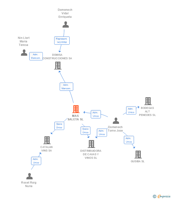 Vinculaciones societarias de MAS SALETA SL