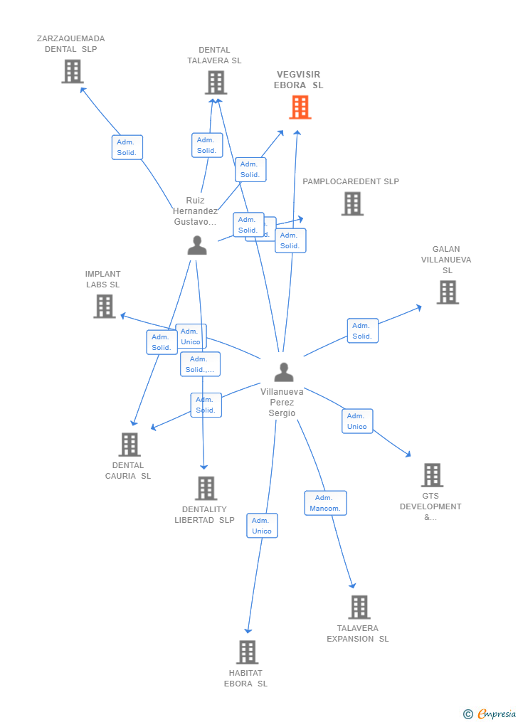 Vinculaciones societarias de VEGVISIR EBORA SL