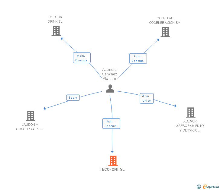 Vinculaciones societarias de TECOFONT SL
