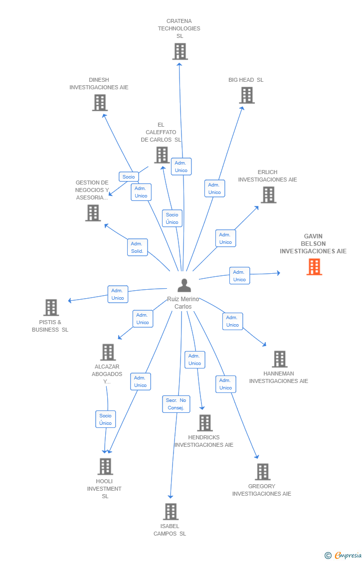 Vinculaciones societarias de GAVIN BELSON INVESTIGACIONES AIE