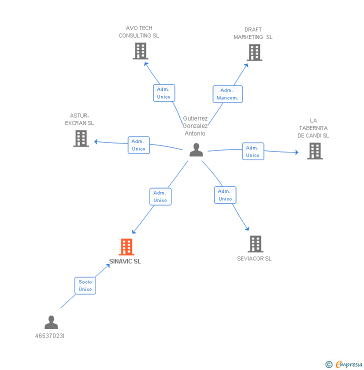 Vinculaciones societarias de SINAVIC SL