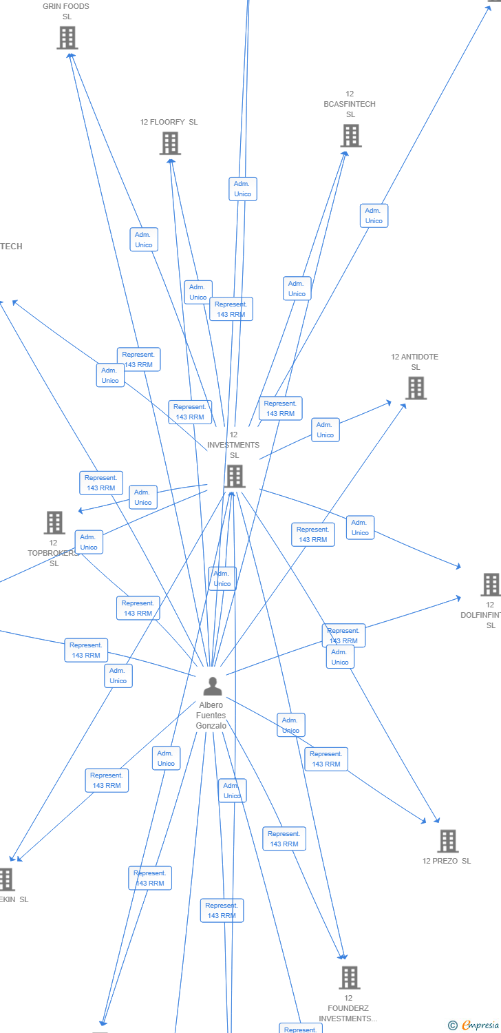 Vinculaciones societarias de 12 BRONZEFINTECH SL