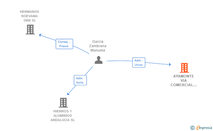Vinculaciones societarias de AYAMONTE VIA COMERCIAL DEL AUTOMOVIL SL