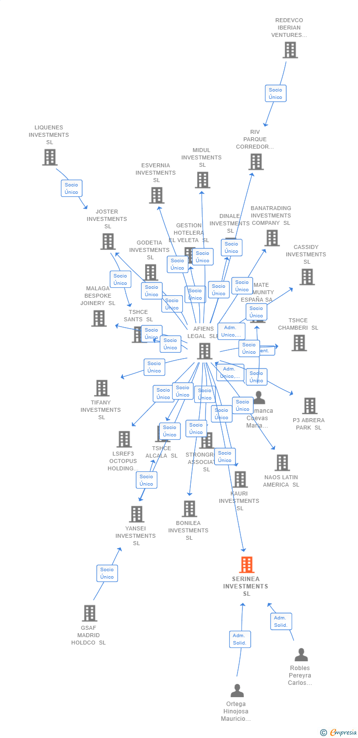 Vinculaciones societarias de SERINEA INVESTMENTS SL