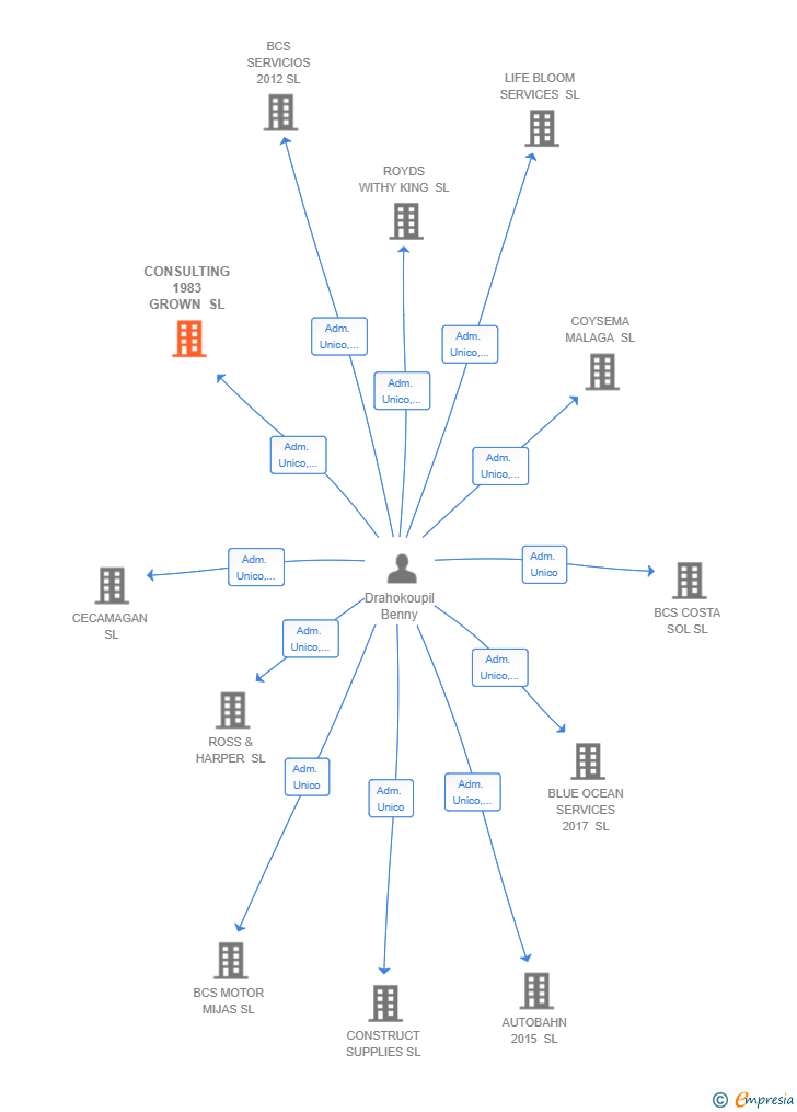 Vinculaciones societarias de CONSULTING 1983 GROWN SL