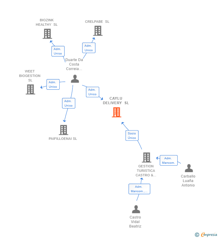 Vinculaciones societarias de CAYLU DELIVERY SL
