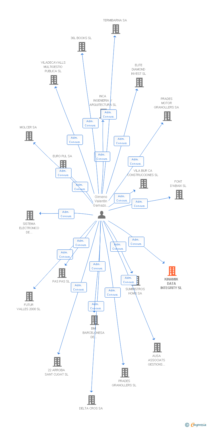 Vinculaciones societarias de KINAMIK DATA INTEGRITY SL