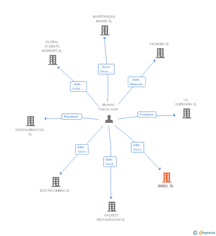 Vinculaciones societarias de IRIBEL SL