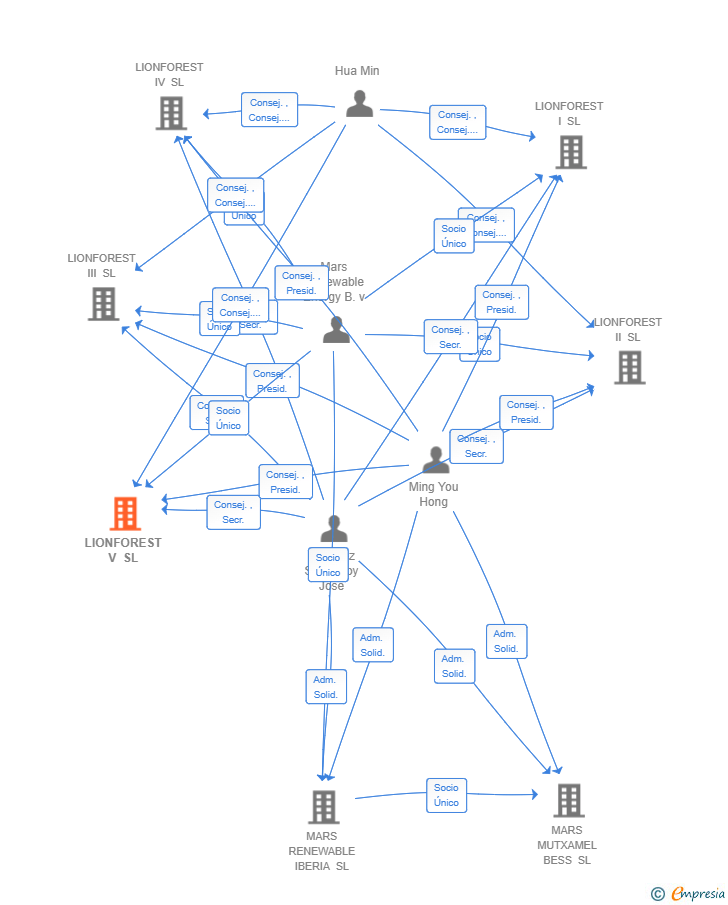 Vinculaciones societarias de LIONFOREST V SL