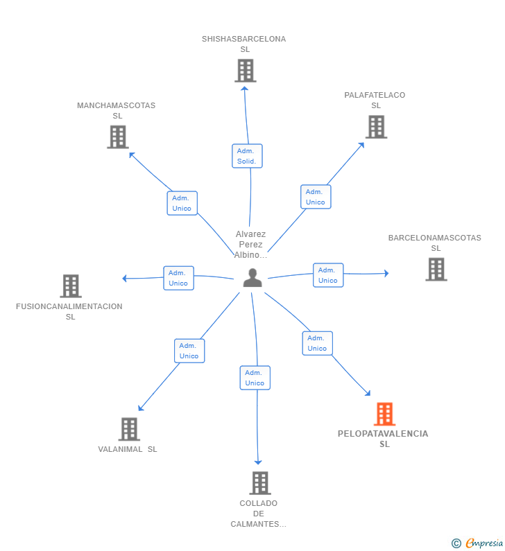 Vinculaciones societarias de PELOPATAVALENCIA SL