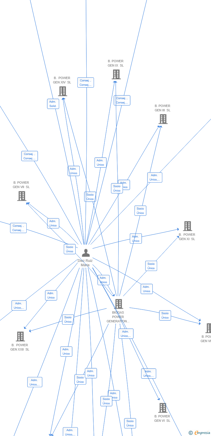 Vinculaciones societarias de B. POWER GEN XV SL