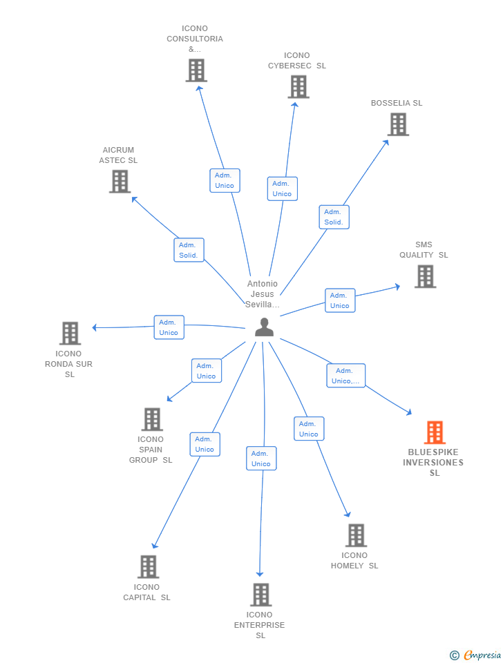 Vinculaciones societarias de BLUESPIKE INVERSIONES SL