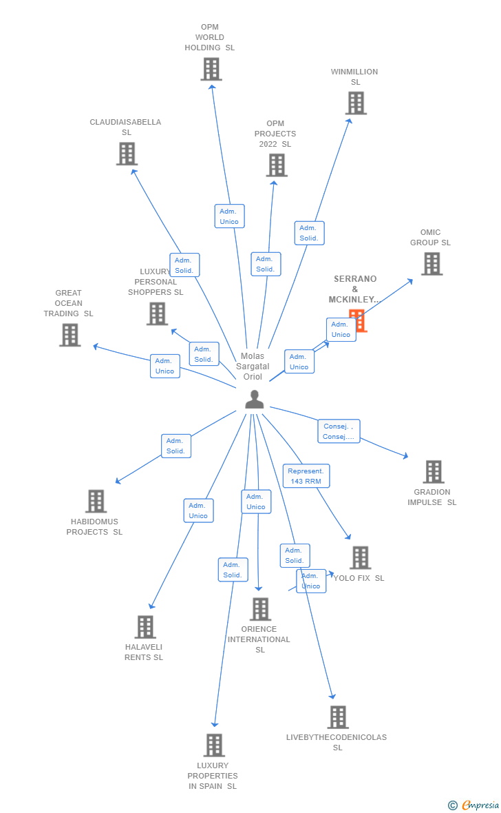 Vinculaciones societarias de SERRANO & MCKINLEY SL