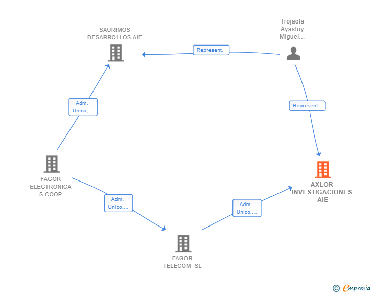 Vinculaciones societarias de AXLOR INVESTIGACIONES AIE (EXTINGUIDA)