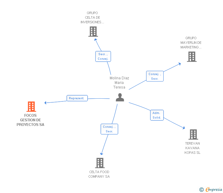 Vinculaciones societarias de FOCOS GESTION DE PROYECTOS SA