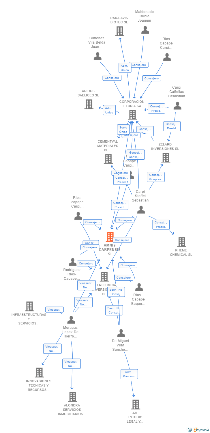 Vinculaciones societarias de AMNIS CARPENSIS SL