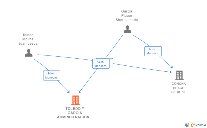 Vinculaciones societarias de TOLEDO Y GARCIA ADMINISTRACION Y GERENCIA SL