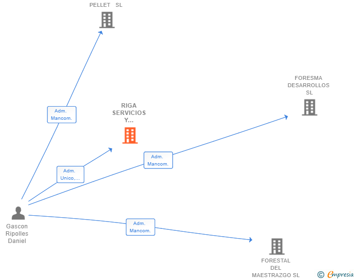 Vinculaciones societarias de RIGA SERVICIOS Y DESARROLLOS SL