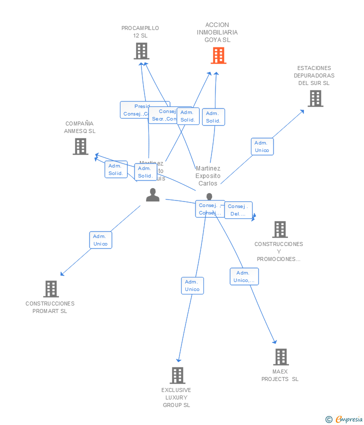 Vinculaciones societarias de ACCION INMOBILIARIA GOYA SL