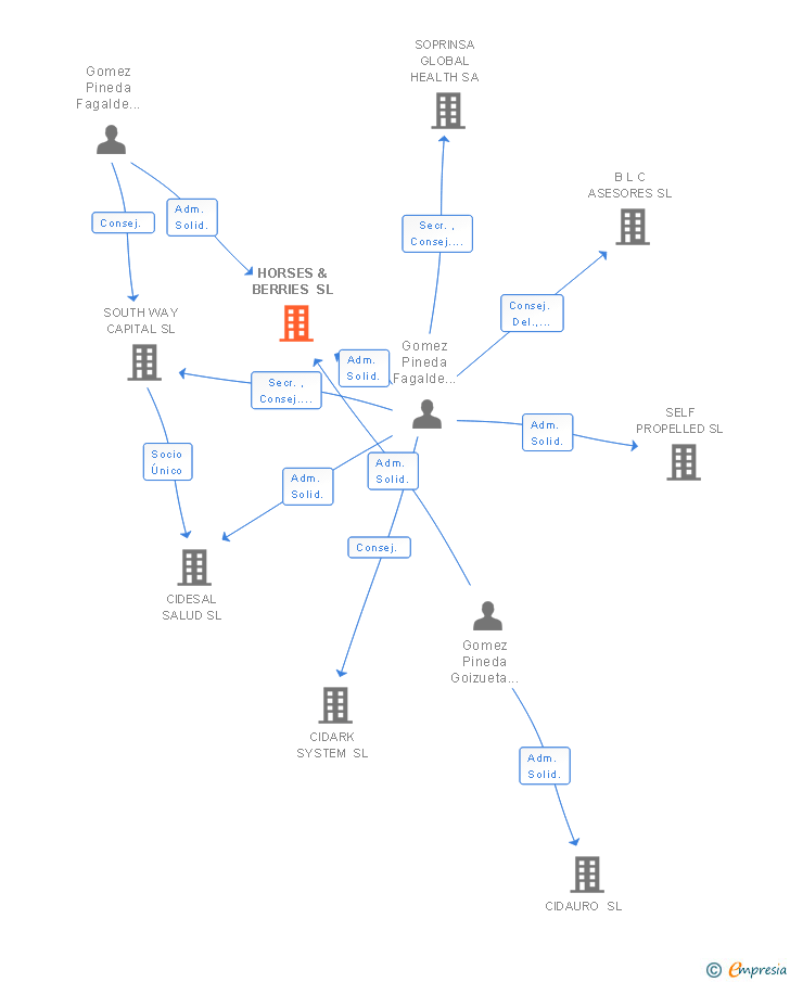 Vinculaciones societarias de HORSES & BERRIES SL