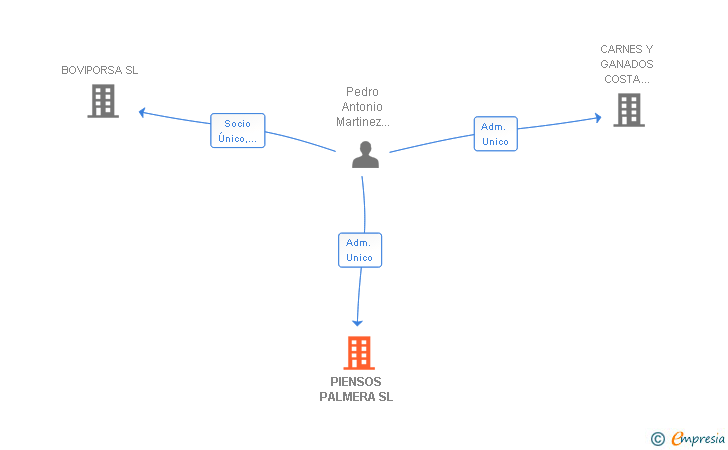 Vinculaciones societarias de PIENSOS PALMERA SL