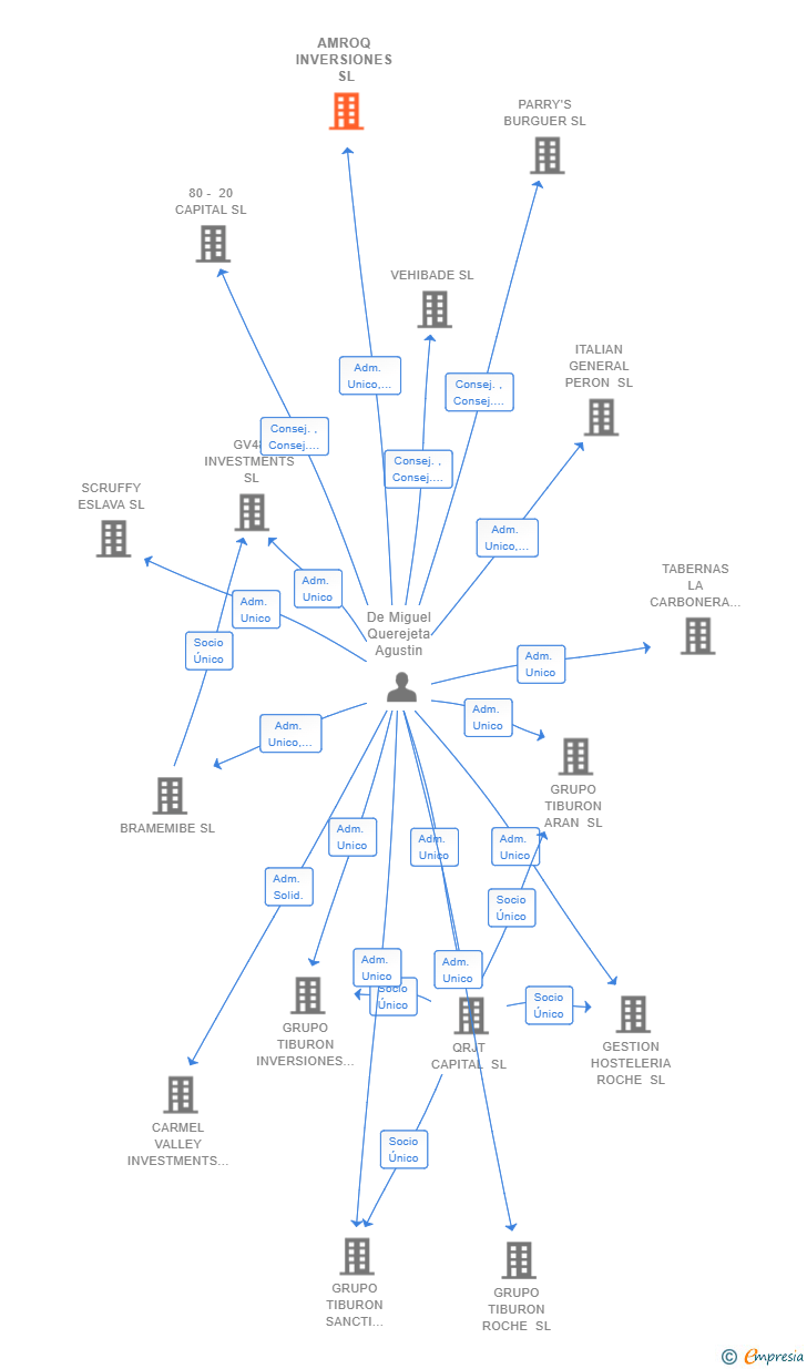 Vinculaciones societarias de AMROQ INVERSIONES SL