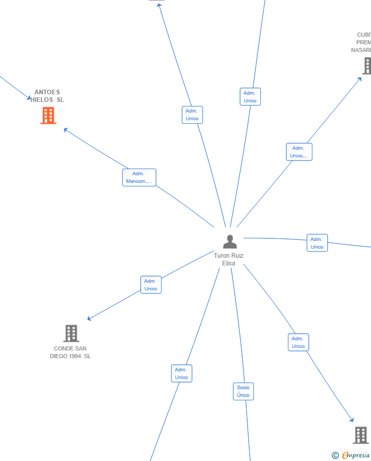 Vinculaciones societarias de ANTOES HIELOS SL