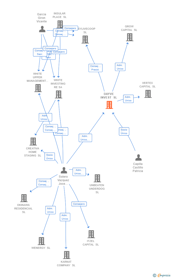 Vinculaciones societarias de DAYVE INVEST SL