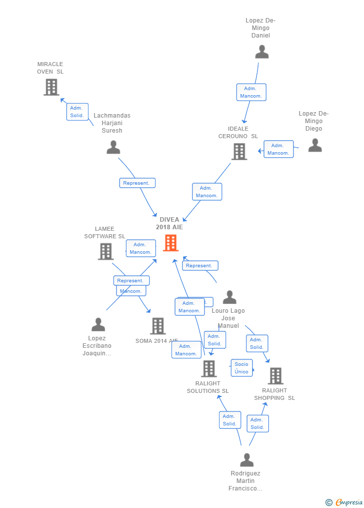 Vinculaciones societarias de DIVEA 2018 AIE