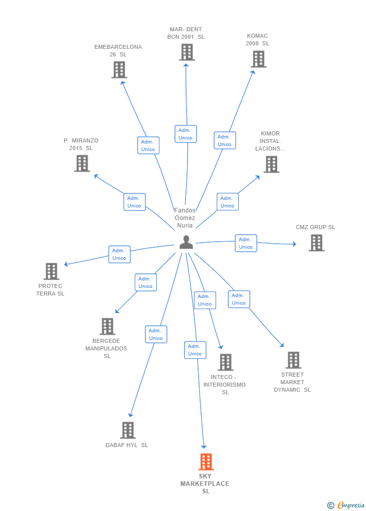 Vinculaciones societarias de SKY MARKETPLACE SL